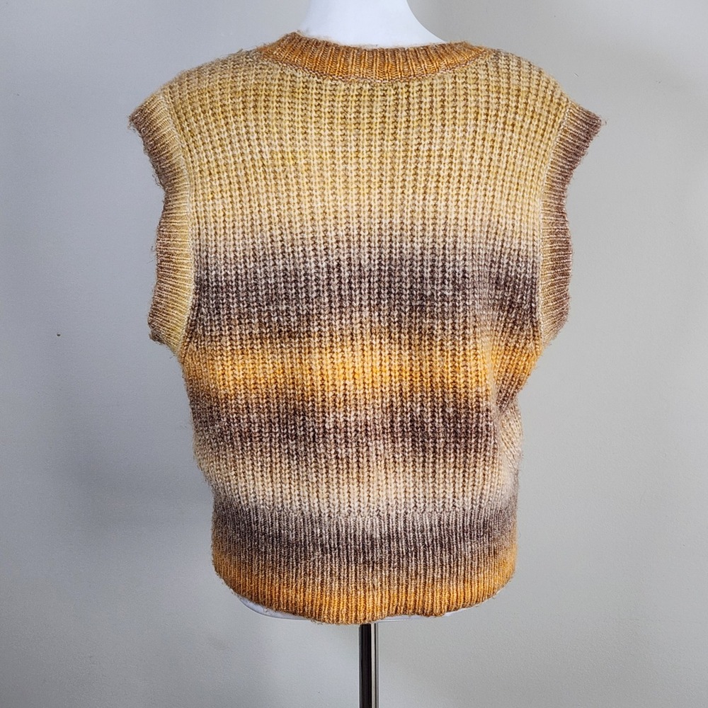Design Lab Sweater Vest Womens XS Ombre Knit Fall‎ Hipster Boho Earth Tones 70s - Picture 4 of 12